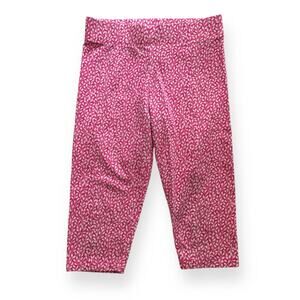 Mini Boden pink vine cropped leggings